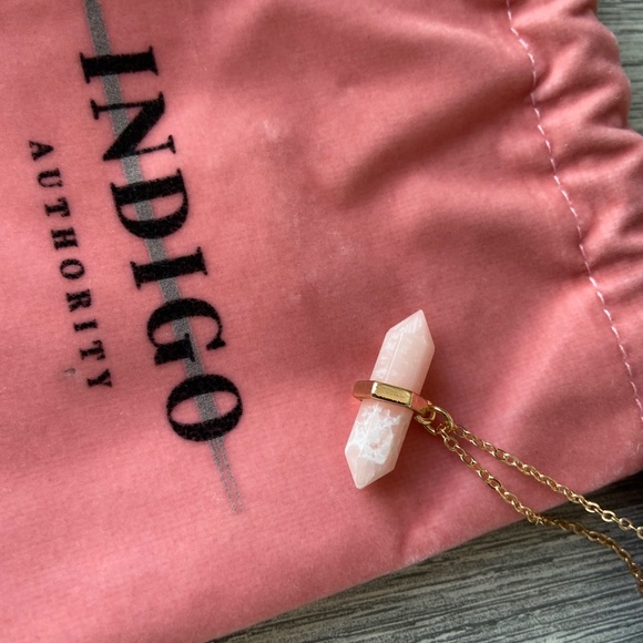 Indigo Authority Jewelry - Indigo Authority RoseQuartz Long Necklace/Earrings